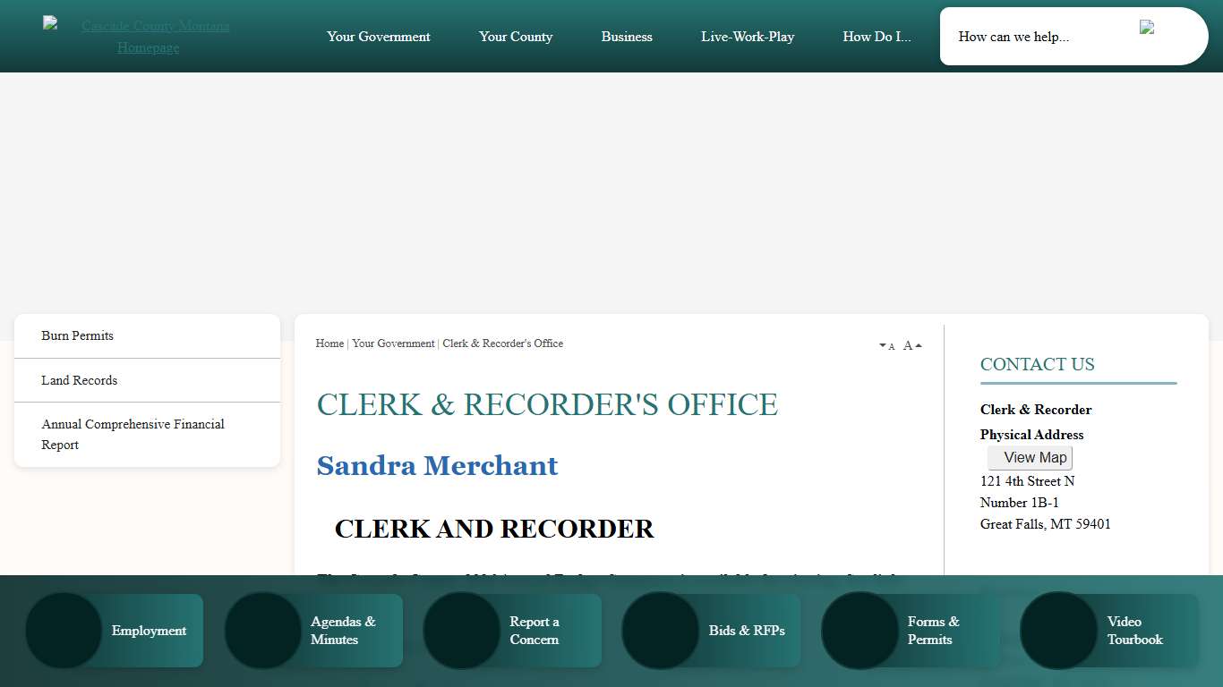 Clerk & Recorder's Office Cascade County, MT